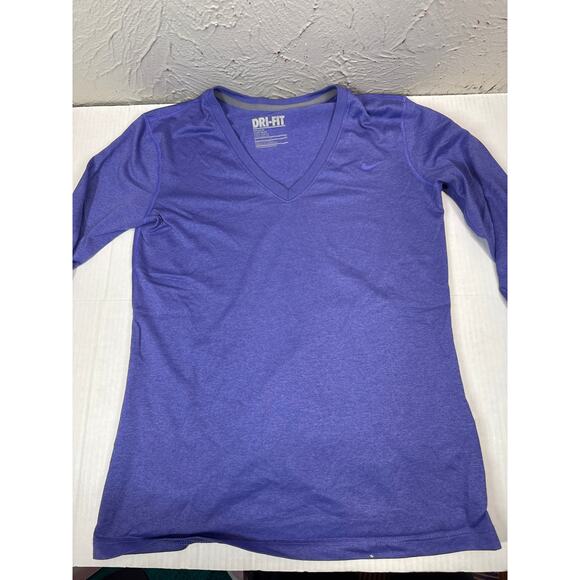 Nike Dri Fit Long Sleeve Shirt Women's‎ V-Neck Running Workout Size Small Lot/ 2 - Picture 4 of 6